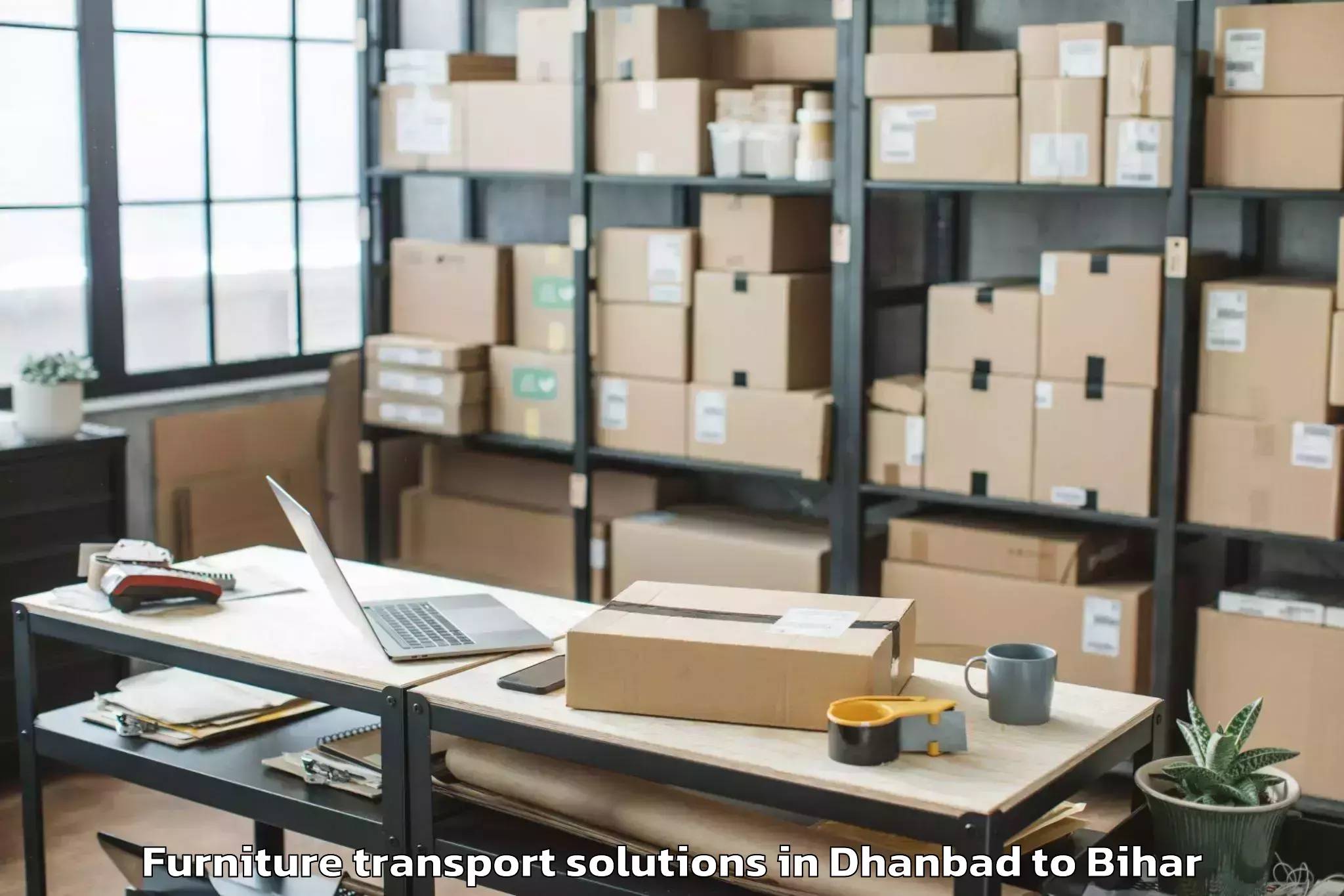 Expert Dhanbad to Kahara Furniture Transport Solutions